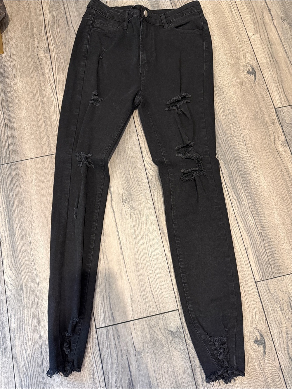 Black Distressed Skinny Jeans